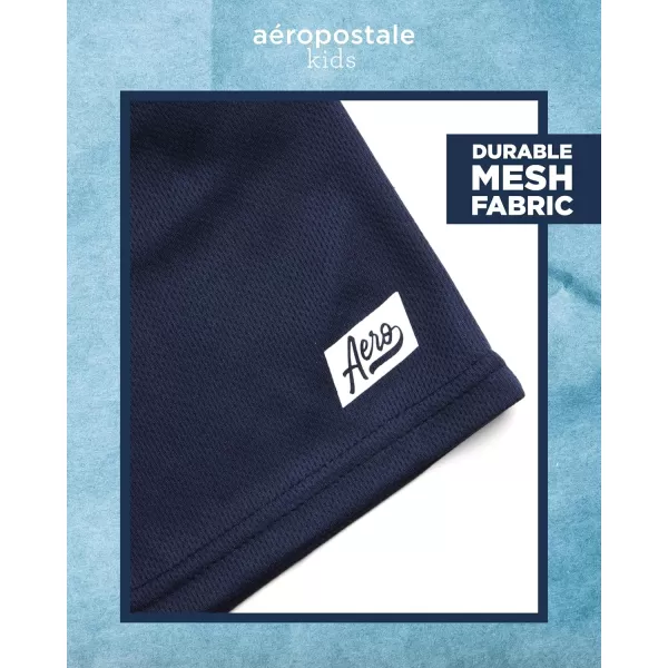 AEROPOSTALE Boys Active Shorts Set  2 Piece Short Sleeve TShirt and Mesh Gym Shorts  Activewear Outfit for Boys 412GreyBlue