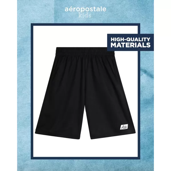 AEROPOSTALE Boys Active Shorts Set  2 Piece Short Sleeve TShirt and Mesh Gym Shorts  Activewear Outfit for Boys 412White Black