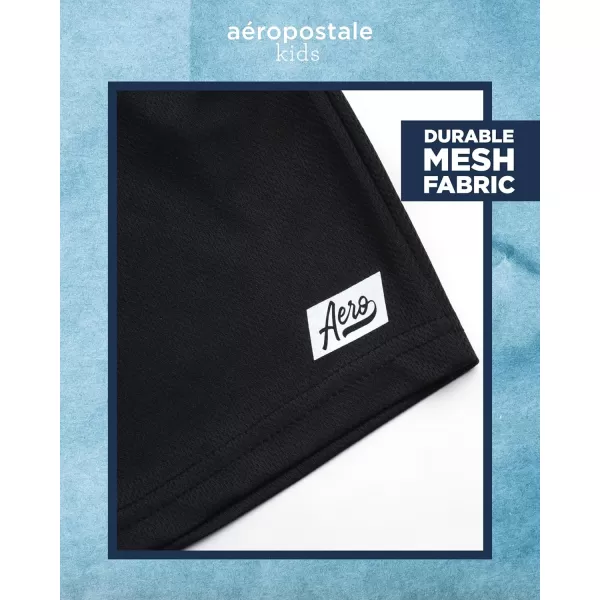AEROPOSTALE Boys Active Shorts Set  2 Piece Short Sleeve TShirt and Mesh Gym Shorts  Activewear Outfit for Boys 412White Black