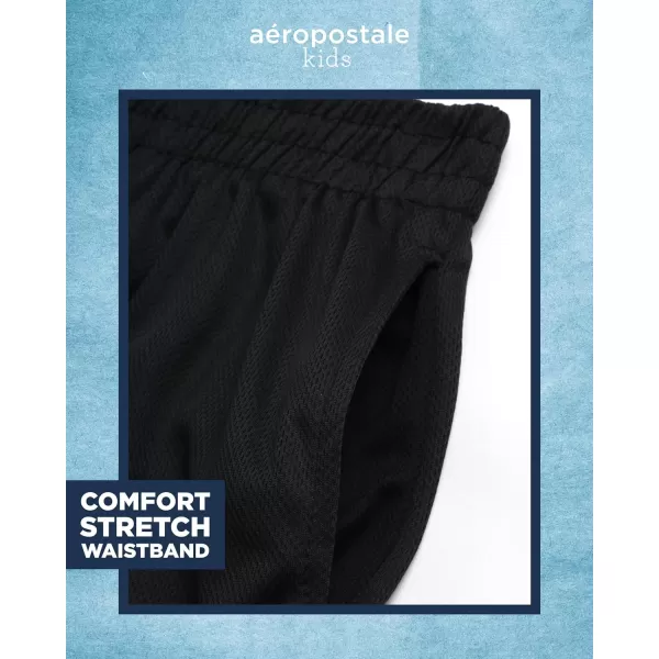 AEROPOSTALE Boys Active Shorts Set  2 Piece Short Sleeve TShirt and Mesh Gym Shorts  Activewear Outfit for Boys 412White Black