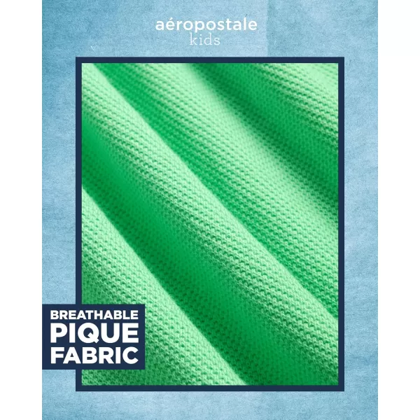 AEROPOSTALE Boys Polo Shirt  2 Pack Classic Fit Short Sleeve Pique Polo Shirts for Boys  Comfort Stretch Golf Shirt816Navygreen