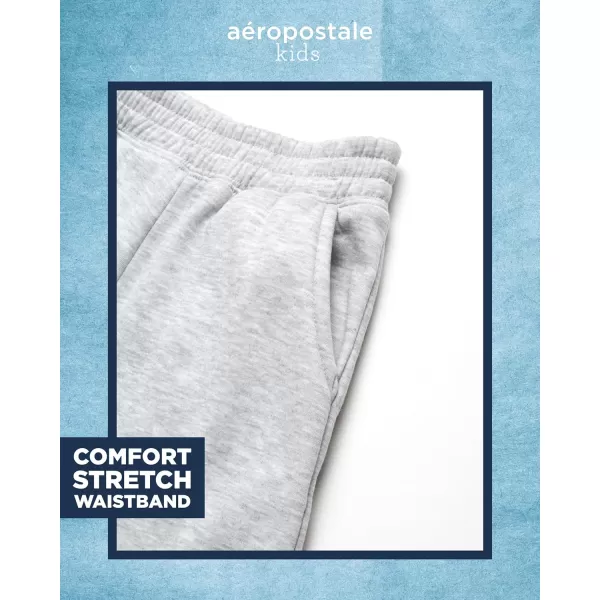 AEROPOSTALE Boys Shorts Set  2 Piece Short Sleeve TShirt and Fleece Sweat Shorts  Summer Outfit for Boys 412Black Grey Heather