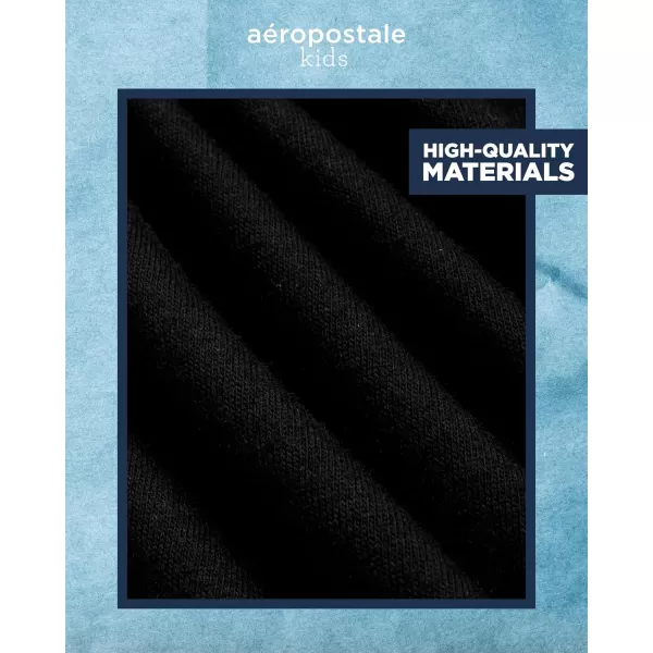 AEROPOSTALE Boys Shorts Set  2 Piece Short Sleeve TShirt and Fleece Sweat Shorts  Summer Outfit for Boys 412Black Grey Heather