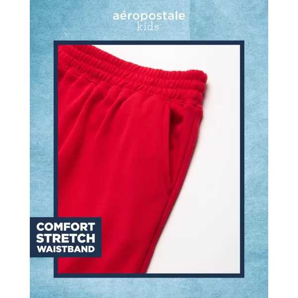 AEROPOSTALE Boys Shorts Set  2 Piece Short Sleeve TShirt and Fleece Sweat Shorts  Summer Outfit for Boys 412Grey Red