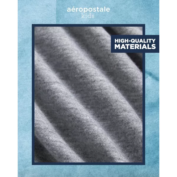 AEROPOSTALE Boys Shorts Set  2 Piece Short Sleeve TShirt and Fleece Sweat Shorts  Summer Outfit for Boys 412Grey Red