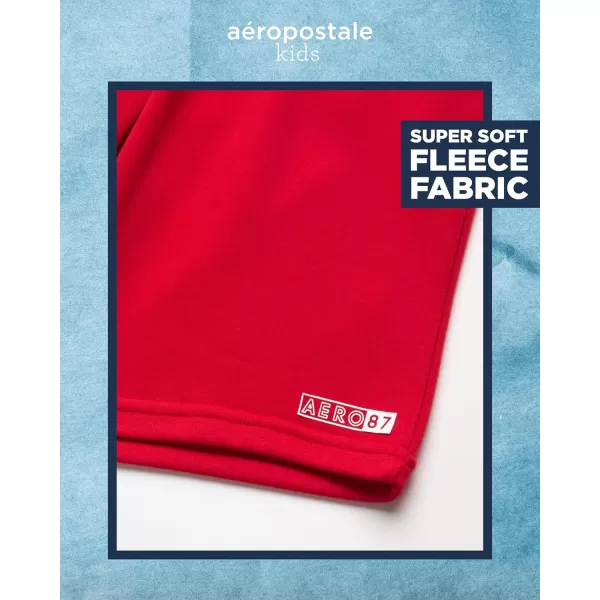 AEROPOSTALE Boys Shorts Set  2 Piece Short Sleeve TShirt and Fleece Sweat Shorts  Summer Outfit for Boys 412Grey Red