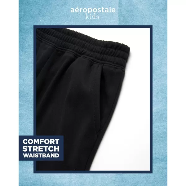 AEROPOSTALE Boys Shorts Set  2 Piece Short Sleeve TShirt and Fleece Sweat Shorts  Summer Outfit for Boys 412Riviera Blue Black