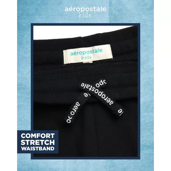 AEROPOSTALE Boys Sweatsuit Set  3 Piece Fleece Zip Hoodie Sweatshirt Cargo Jogger Sweatpants and TShirt 416Black