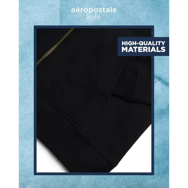 AEROPOSTALE Boys Sweatsuit Set  3 Piece Fleece Zip Hoodie Sweatshirt Cargo Jogger Sweatpants and TShirt 416Black