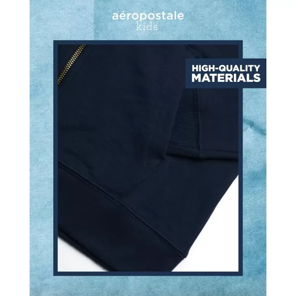 AEROPOSTALE Boys Sweatsuit Set  3 Piece Fleece Zip Hoodie Sweatshirt Cargo Jogger Sweatpants and TShirt 416NavyGold