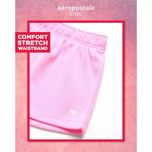 AEROPOSTALE Girls Shorts Set  2 Piece Jersey Graphic Tee Fleece Shorts Cargo Scooter Skort  Girls Summer Outfit 412Grey Pink