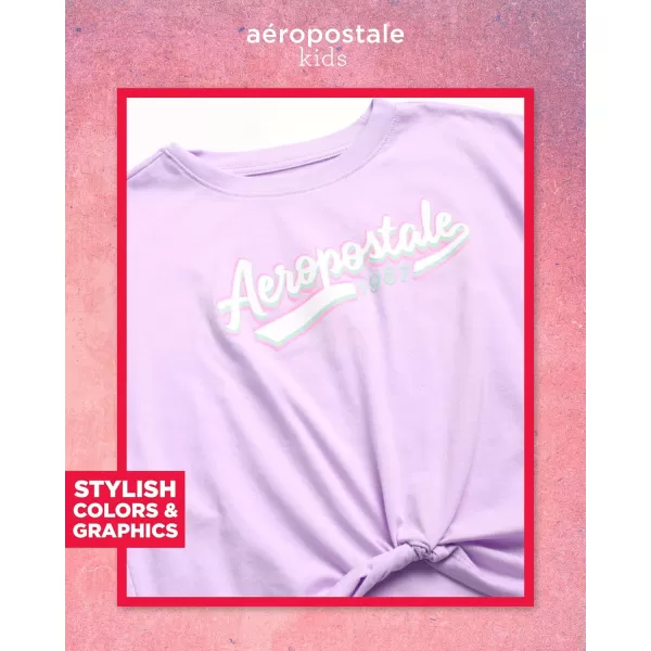 AEROPOSTALE Girls Shorts Set  2 Piece Jersey Graphic Tee Fleece Shorts Cargo Scooter Skort  Girls Summer Outfit 412Orchid Olive