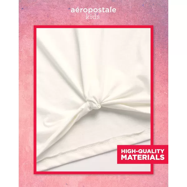 AEROPOSTALE Girls Shorts Set  2 Piece Jersey Graphic Tee Fleece Shorts Cargo Scooter Skort  Girls Summer Outfit 412White Blossom