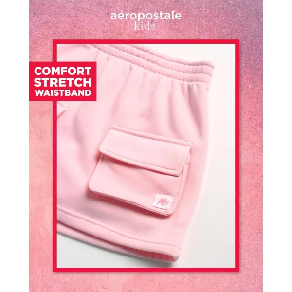 AEROPOSTALE Girls Shorts Set  2 Piece Jersey Graphic Tee Fleece Shorts Cargo Scooter Skort  Girls Summer Outfit 412White Blossom