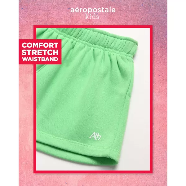 AEROPOSTALE Girls Shorts Set  2 Piece Jersey Graphic Tee Fleece Shorts Cargo Scooter Skort  Girls Summer Outfit 412White Green