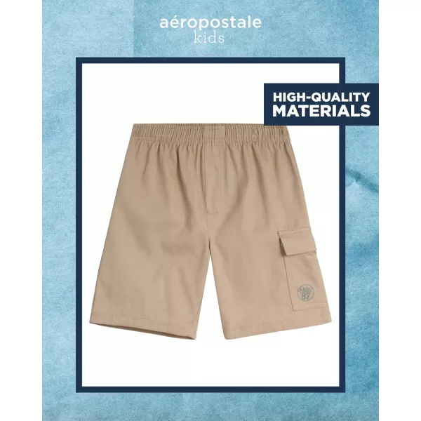 AEROPOSTALE Boys Shorts Set  2 Piece Short Sleeve Polo Shirt and Woven Cargo Shorts  Summer Outfit for Boys 416Black Cream