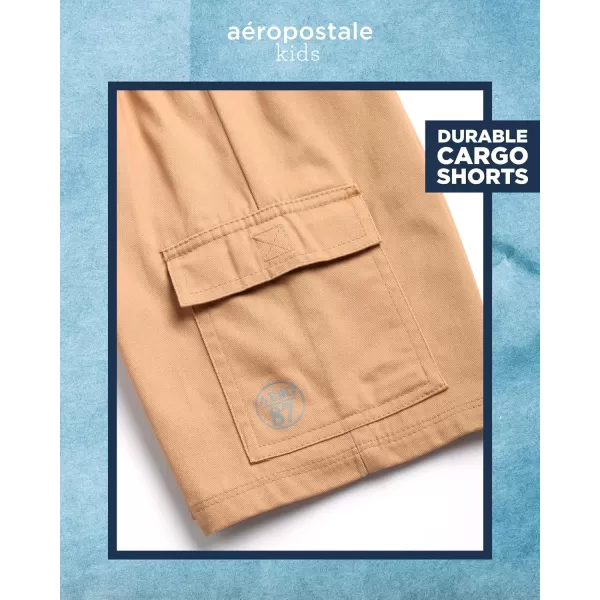 AEROPOSTALE Boys Shorts Set  2 Piece Short Sleeve Polo Shirt and Woven Cargo Shorts  Summer Outfit for Boys 416Blue Coffee
