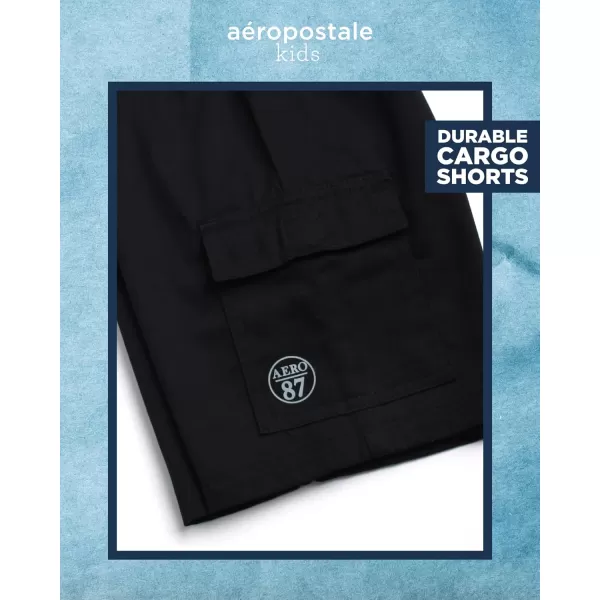 AEROPOSTALE Boys Shorts Set  2 Piece Short Sleeve Polo Shirt and Woven Cargo Shorts  Summer Outfit for Boys 416Grey Black
