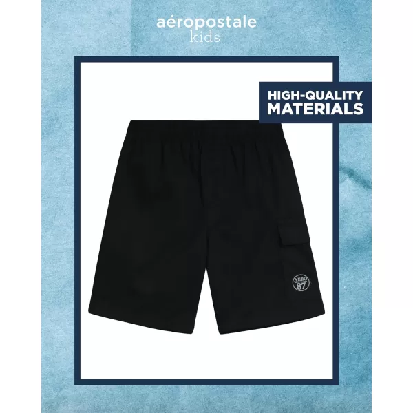 AEROPOSTALE Boys Shorts Set  2 Piece Short Sleeve Polo Shirt and Woven Cargo Shorts  Summer Outfit for Boys 416Grey Black