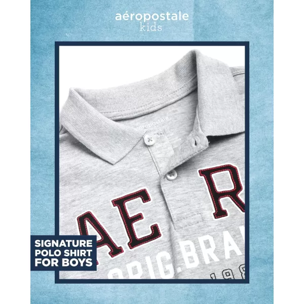 AEROPOSTALE Boys Shorts Set  2 Piece Short Sleeve Polo Shirt and Woven Cargo Shorts  Summer Outfit for Boys 416Grey Black