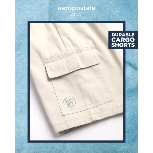 AEROPOSTALE Boys Shorts Set  2 Piece Short Sleeve Polo Shirt and Woven Cargo Shorts  Summer Outfit for Boys 416Olive Dove