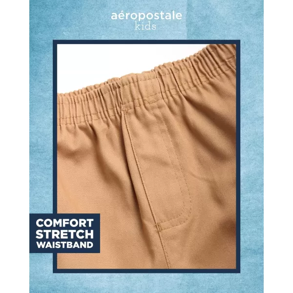 AEROPOSTALE Boys Shorts Set  2 Piece Short Sleeve Polo Shirt and Woven Cargo Shorts  Summer Outfit for Boys 416Red Coffee