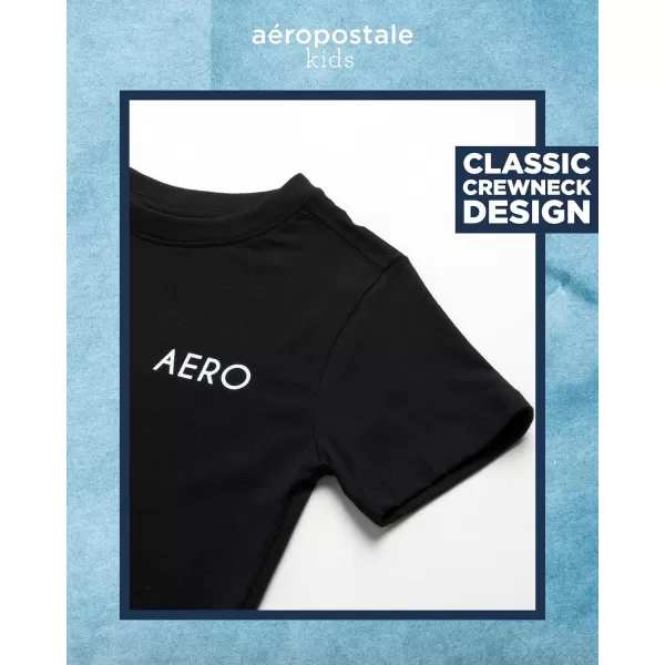 AEROPOSTALE Boys TShirt  Kids Classic Crewneck Shirt with Vibrant Back Graphics  Short Sleeve Graphic Tee for Boys 416Black