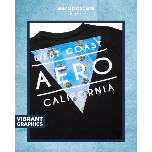 AEROPOSTALE Boys TShirt  Kids Classic Crewneck Shirt with Vibrant Back Graphics  Short Sleeve Graphic Tee for Boys 416Black