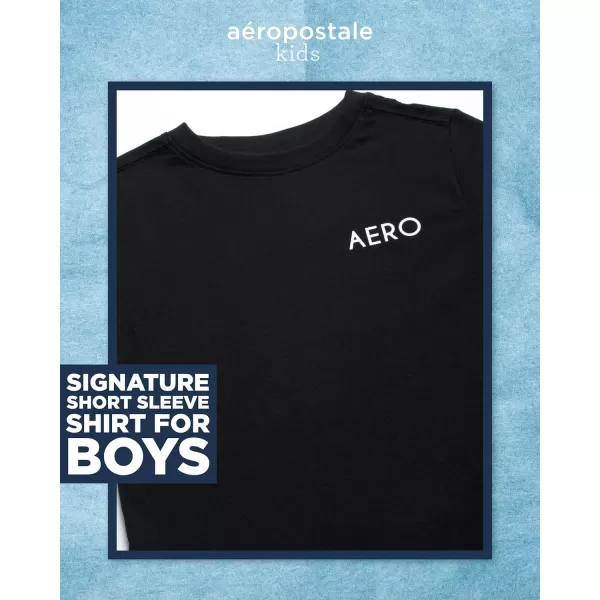 AEROPOSTALE Boys TShirt  Kids Classic Crewneck Shirt with Vibrant Back Graphics  Short Sleeve Graphic Tee for Boys 416Black
