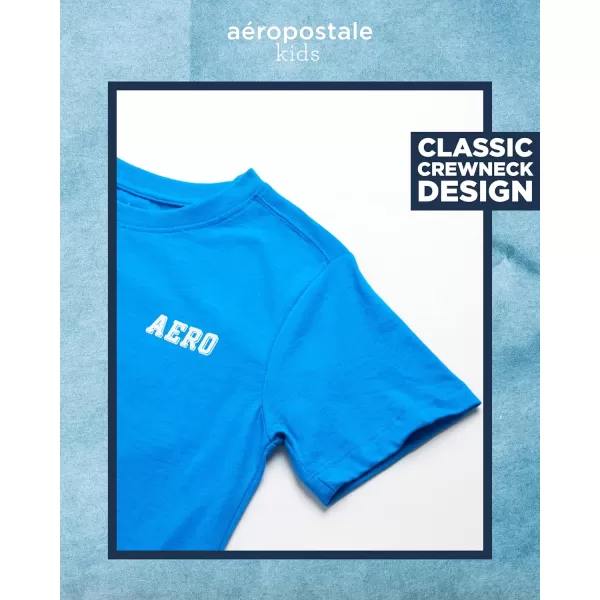 AEROPOSTALE Boys TShirt  Kids Classic Crewneck Shirt with Vibrant Back Graphics  Short Sleeve Graphic Tee for Boys 416French Blue