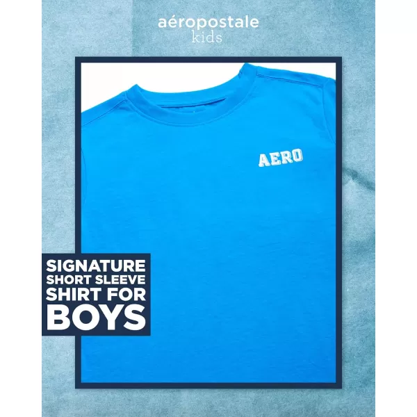 AEROPOSTALE Boys TShirt  Kids Classic Crewneck Shirt with Vibrant Back Graphics  Short Sleeve Graphic Tee for Boys 416French Blue