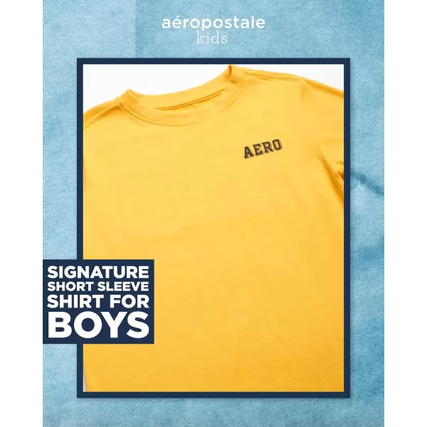 AEROPOSTALE Boys TShirt  Kids Classic Crewneck Shirt with Vibrant Back Graphics  Short Sleeve Graphic Tee for Boys 416Gold