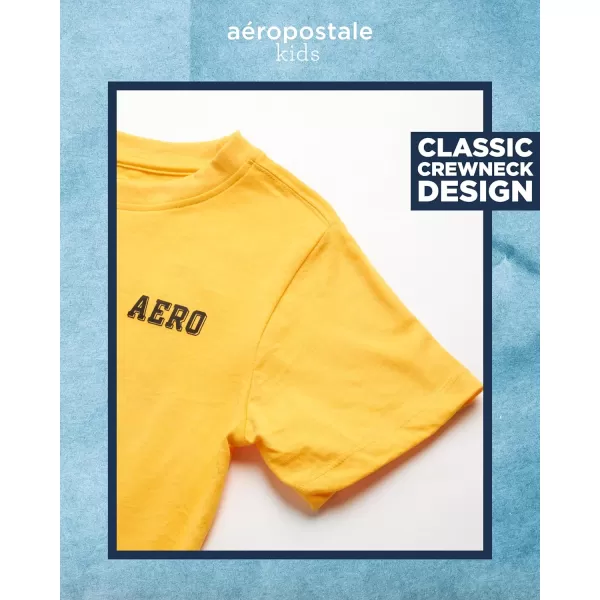 AEROPOSTALE Boys TShirt  Kids Classic Crewneck Shirt with Vibrant Back Graphics  Short Sleeve Graphic Tee for Boys 416Gold