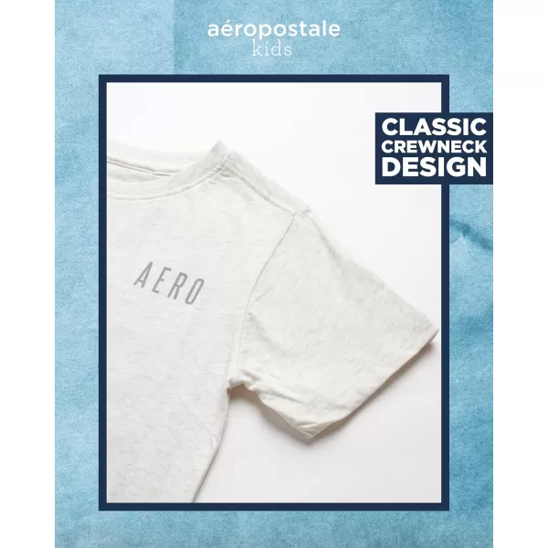 AEROPOSTALE Boys TShirt  Kids Classic Crewneck Shirt with Vibrant Back Graphics  Short Sleeve Graphic Tee for Boys 416Oatmeal