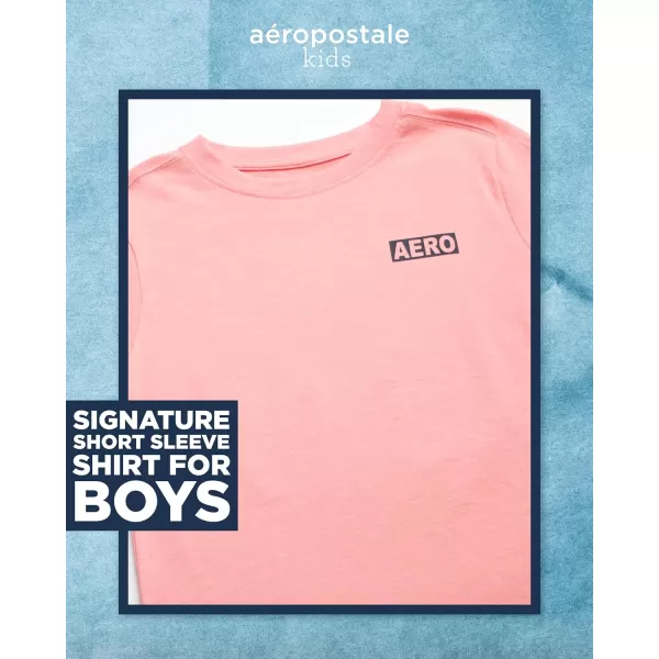 AEROPOSTALE Boys TShirt  Kids Classic Crewneck Shirt with Vibrant Back Graphics  Short Sleeve Graphic Tee for Boys 416Shell Pink