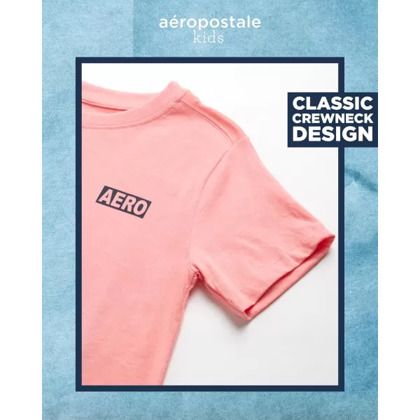 AEROPOSTALE Boys TShirt  Kids Classic Crewneck Shirt with Vibrant Back Graphics  Short Sleeve Graphic Tee for Boys 416Shell Pink