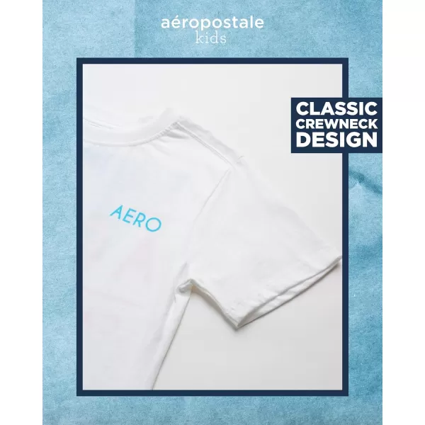 AEROPOSTALE Boys TShirt  Kids Classic Crewneck Shirt with Vibrant Back Graphics  Short Sleeve Graphic Tee for Boys 416White