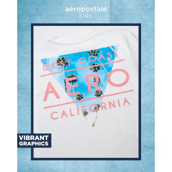 AEROPOSTALE Boys TShirt  Kids Classic Crewneck Shirt with Vibrant Back Graphics  Short Sleeve Graphic Tee for Boys 416White