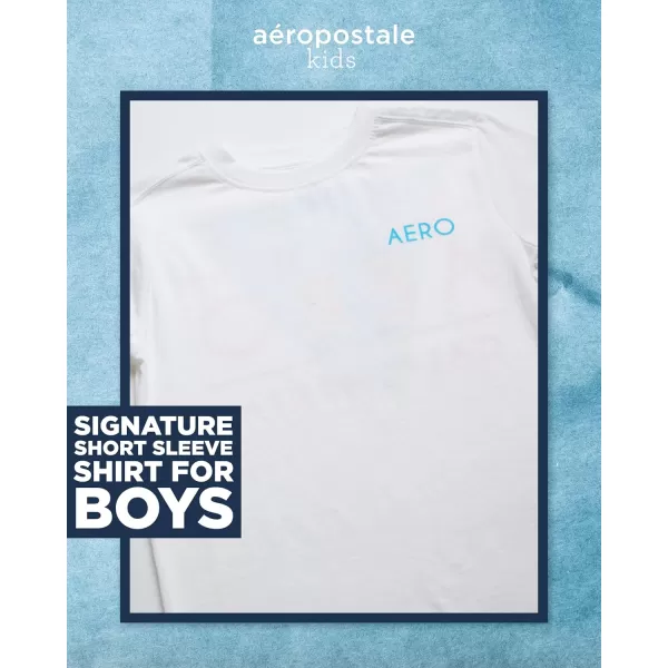AEROPOSTALE Boys TShirt  Kids Classic Crewneck Shirt with Vibrant Back Graphics  Short Sleeve Graphic Tee for Boys 416White