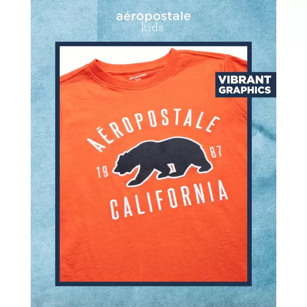 AEROPOSTALE Boys TShirts  2 Pack Short Sleeve Graphic T Shirts for Boys  Classic Boys Crewneck Logo Tees 416BlackOrange
