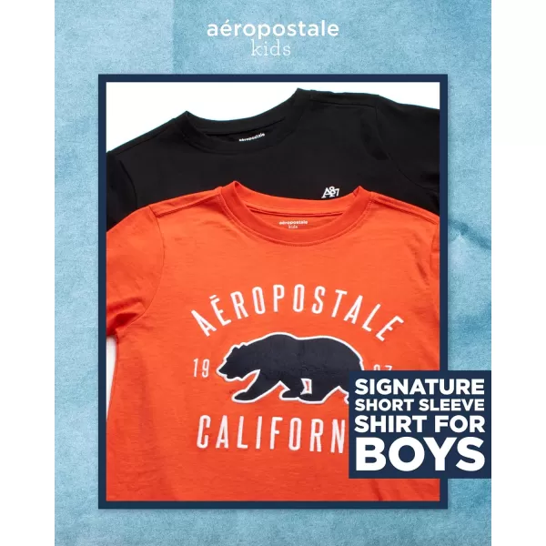 AEROPOSTALE Boys TShirts  2 Pack Short Sleeve Graphic T Shirts for Boys  Classic Boys Crewneck Logo Tees 416BlackOrange