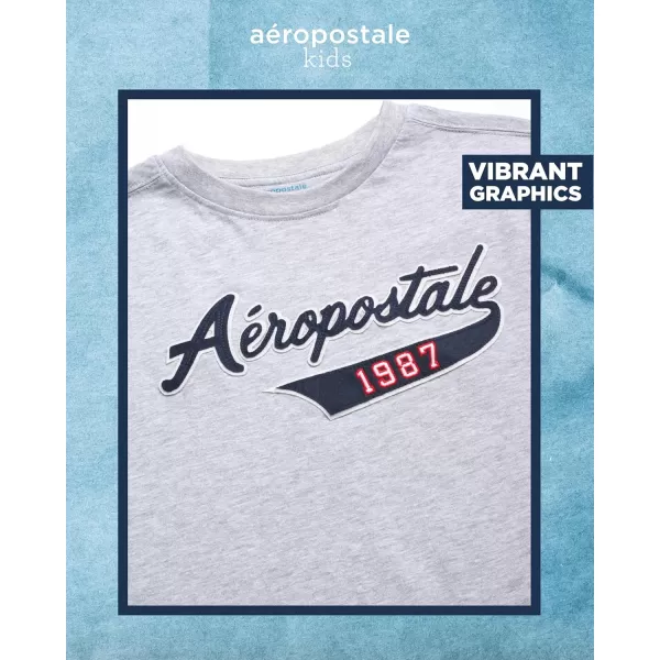 AEROPOSTALE Boys TShirts  2 Pack Short Sleeve Graphic T Shirts for Boys  Classic Boys Crewneck Logo Tees 416BlueGrey