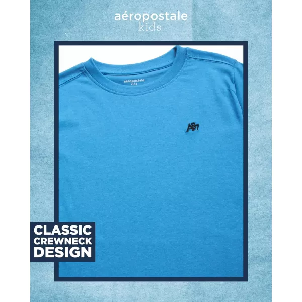 AEROPOSTALE Boys TShirts  2 Pack Short Sleeve Graphic T Shirts for Boys  Classic Boys Crewneck Logo Tees 416BlueGrey