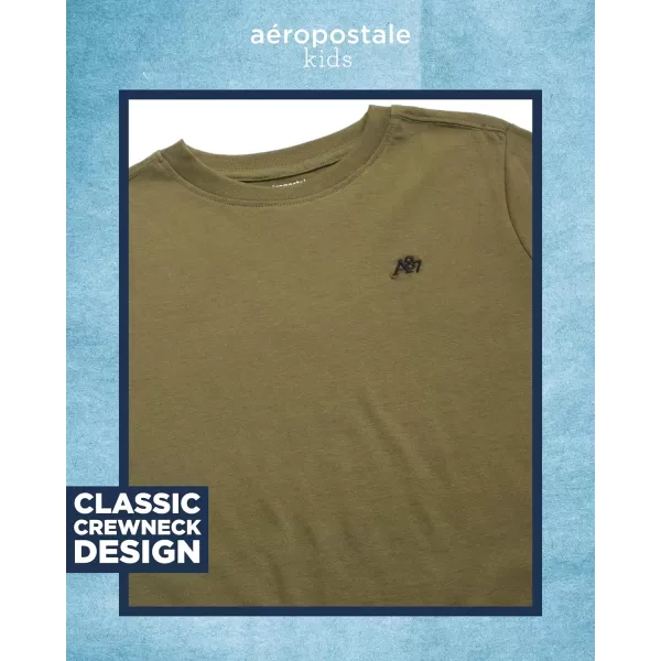 AEROPOSTALE Boys TShirts  2 Pack Short Sleeve Graphic T Shirts for Boys  Classic Boys Crewneck Logo Tees 416Green ShellsPink