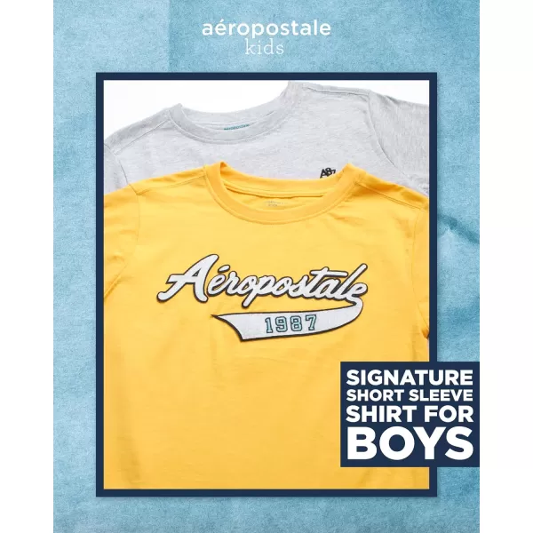 AEROPOSTALE Boys TShirts  2 Pack Short Sleeve Graphic T Shirts for Boys  Classic Boys Crewneck Logo Tees 416GreyGold