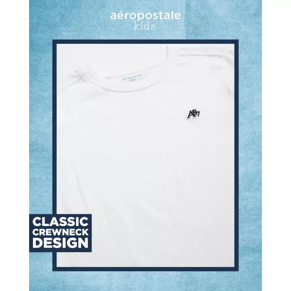 AEROPOSTALE Boys TShirts  2 Pack Short Sleeve Graphic T Shirts for Boys  Classic Boys Crewneck Logo Tees 416WhiteNavy