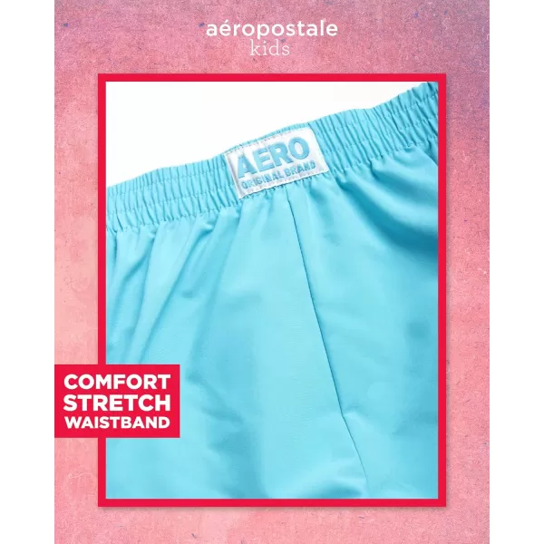 AEROPOSTALE Girls Shorts Set  2 Piece Jersey Graphic Tee and Poly Woven Dolphin Shorts  Summer Outfit for Girls 412Grey Blue