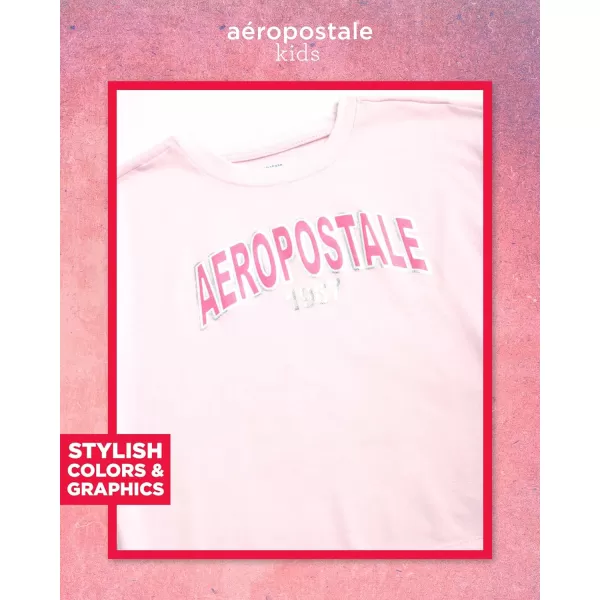 AEROPOSTALE Girls Shorts Set  2 Piece Jersey Graphic Tee and Poly Woven Dolphin Shorts  Summer Outfit for Girls 412Pink
