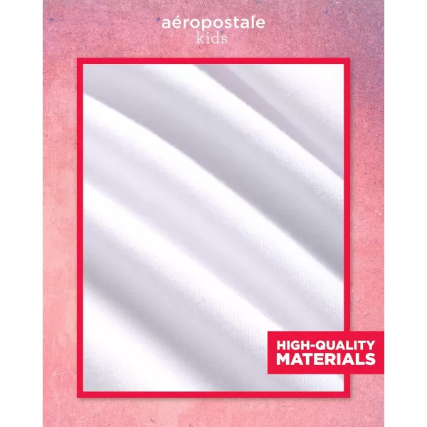 AEROPOSTALE Girls Shorts Set  2 Piece Jersey Graphic Tee and Poly Woven Dolphin Shorts  Summer Outfit for Girls 412White Lemon