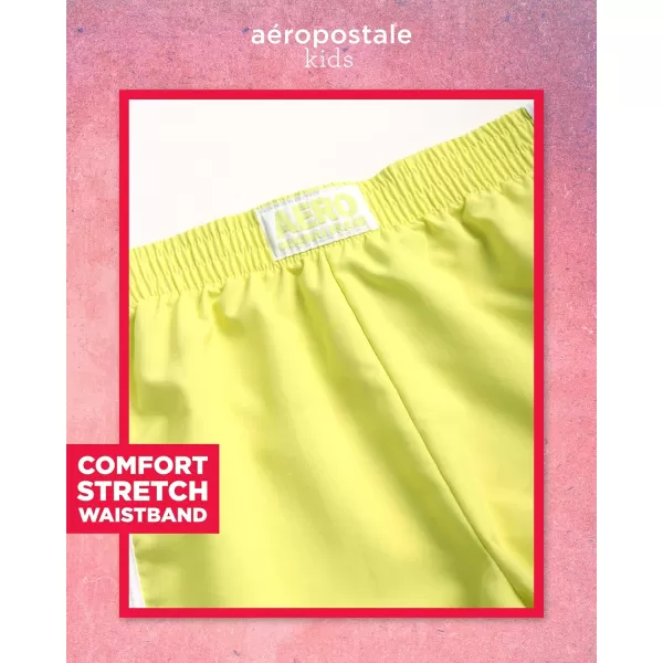AEROPOSTALE Girls Shorts Set  2 Piece Jersey Graphic Tee and Poly Woven Dolphin Shorts  Summer Outfit for Girls 412White Lemon